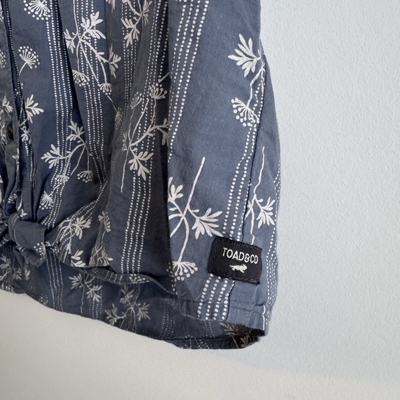 Toad&Co Womens Willet Tie Short Sleeve Shirt North Shore Floral Sz Large Organic - Picture 4 of 9